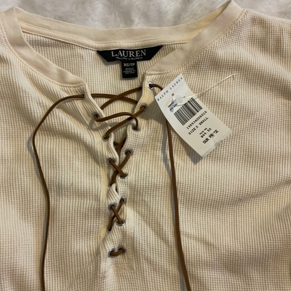 NWT Ralph Lauren Lace-Up Tee - Picture 1 of 4